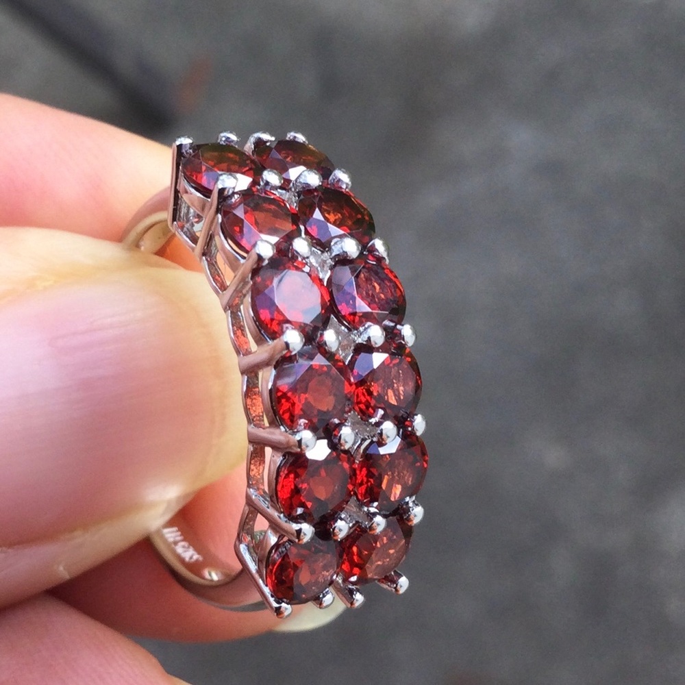 925 Sterling Silver Natural Garnet